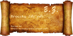 Broczky Zénó névjegykártya